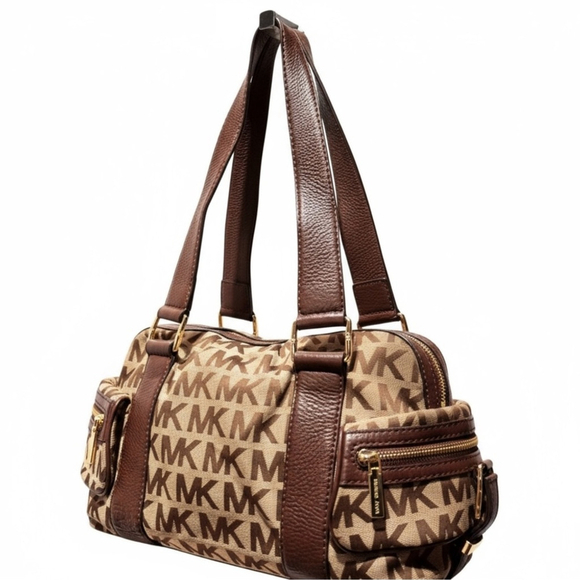 Michael Kors Brookville Large Jacquard Leather Satchel - Picture 3 of 15